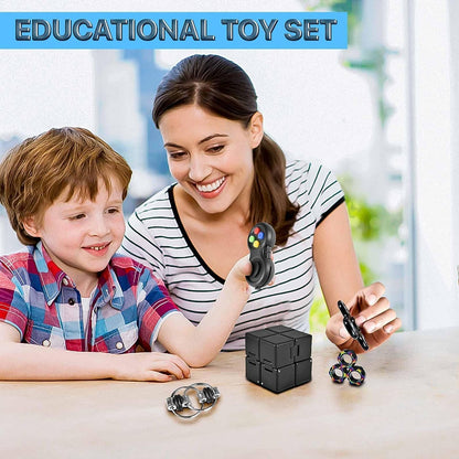 Fidget Toys Adults Set Fidgets for Classroom Must Have Autism Sensory Pack Figette Cube ADHD Special Treasure Prize Tool Stress Relief Desk Cool Gadget for Kid Easter Basket Stuffers for Teen Boys