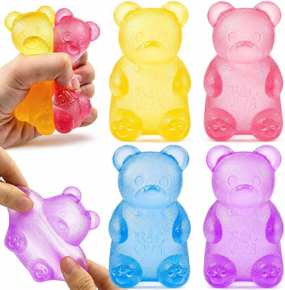 4 Pack Squeezing Bear Slow Rising Squishy Stress Ball, Anxiety Relief & Focus Toy, Squeeze Toys for Sensory Play，Sensory Fidget Toys for Stress Relief & Relaxation