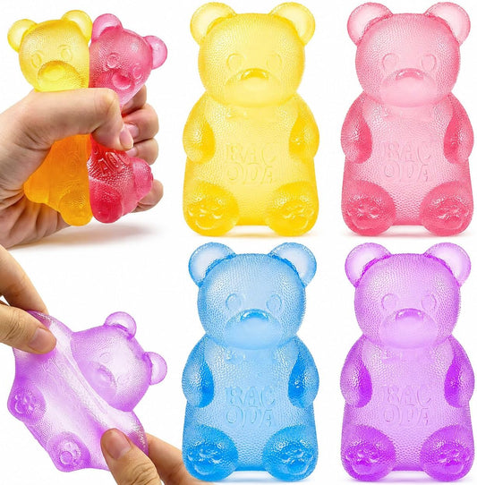 4 Pack Squeezing Bear Slow Rising Squishy Stress Ball, Anxiety Relief & Focus Toy, Squeeze Toys for Sensory Play，Sensory Fidget Toys for Stress Relief & Relaxation