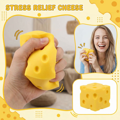 Cute Cheese Squishies for Stress Relief Novelty Cheese Squishy Fidget Toys Adult Birthday Gifts 3.9 Inch